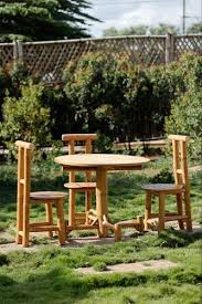 Bamboo Dining Table Chair Set Finish