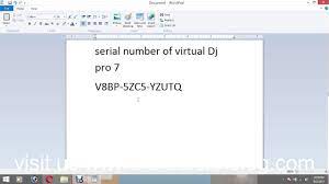 serial number of virtual dj pro 7 you