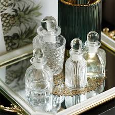 Glass Perfume Bottles Embossed Design