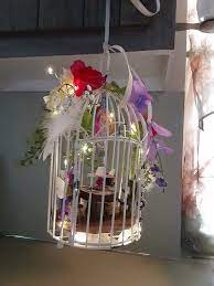 Spring Bird Cage Lighted Fairy Fae Art