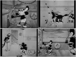this cartoon shows mickey mouse doing