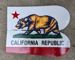 California Flag Grizzly Bear Wall Art