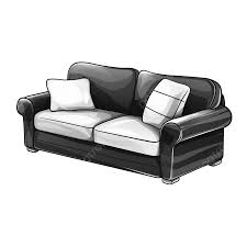 Black Modern Sofa Clipart Home Interior