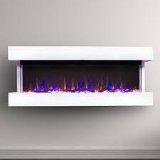 white wall mounted electric fireplace