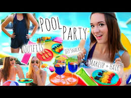 summer pool party makeup hair diy