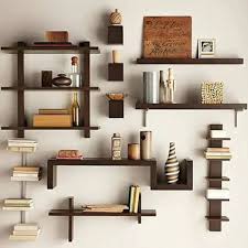 Dark Brown Wooden Wall Shelves