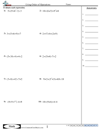 Order Of Operations Worksheets Free