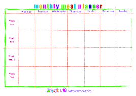 Monthly Meal Planner Template Planner Template Free