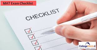 mat 2024 exam day checklist what to