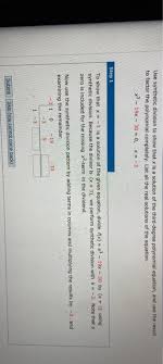 Solved Use Synthetic Division To Show