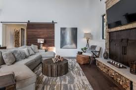 75 rustic living room with white walls
