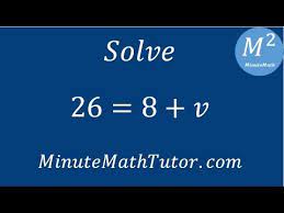 Solve 26 8 V You