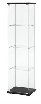 Detolf Glass Door Cabinet Black Brown