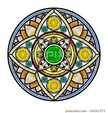 Circular Pattern Stained Glass Stock