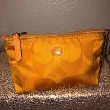 coach cosmetics bag super cute yellow
