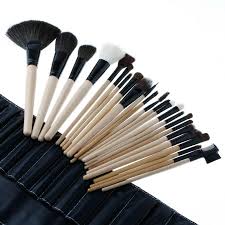 brush set with leather caring pouch