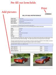 Vehicle Bill Of Sale Free Blank Form