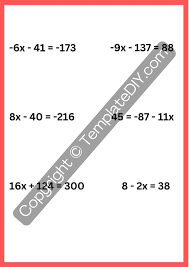 2 Step Equations Worksheet Printable