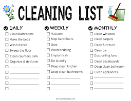 printable cleaning schedule spring