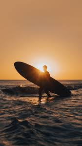 water surfing surfer silhouette