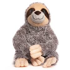 fabdog fluffy sloth plush squeaker dog