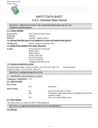 safety data sheet s s c stainless