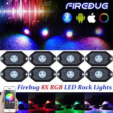 Firebug 8 Pods Led Rgb Rock Lights With Upgraded App Bluetooth Controller