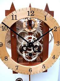 Wooden Mechanical Skeleton Wall Clock