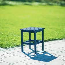 Navy Square Plastic Outdoor Side Table