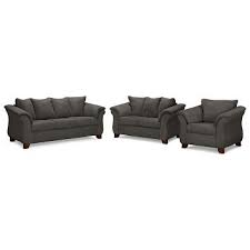 Adrian Graphite Upholstery 3 Pc Living