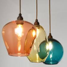 Coloured Glass Pendant Lights Hand