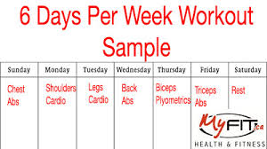 Six Days Per Week Workout List