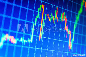 Online Forex Data Financial Diagram With Candlestick Chart