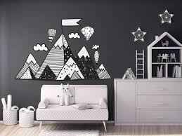 Black And White Mountains Wall Decal