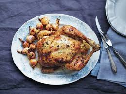 It tells you how long your chicken needs to cook, hints and tips on the best way to cook your roast chicken, including on how to cook chicken safely. Roast Tarragon Chicken With Potato Stuffing Clodagh Mckenna