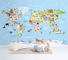 Wallpaper Kids Room Decor Playroom Map