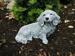 Garden Statue Dachshund Dog Long Hair