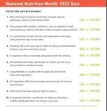 national nutrition month quiz