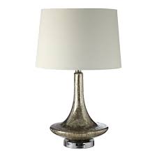 Mercury White Fabric Shade Table Lamp