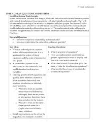 Grade 8 Unit 3 Linear Equations And