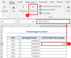 how to calculate year over year