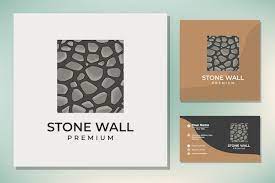 Stone Wall Building Logo Design Vector