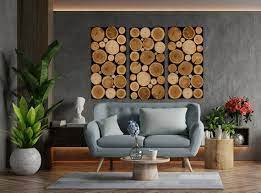 3d Wall Wooden Slices Mosaic Panel For