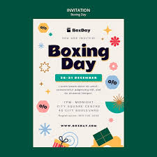 free psd boxing day invitation template