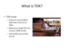 Theory of Knowledge  ToK Essay Prescribed Title  May        Question  