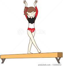 weight balance female gymnast stock