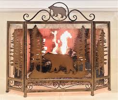 Panel Fireplace Screen Lodge Cabin