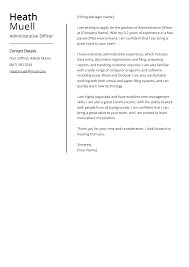 administrative officer cover letter