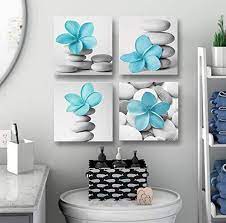 Modern Bathroom Wall Art Grey Zen