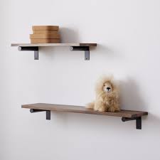 Linear Burnt Wax Wood Wall Shelves With